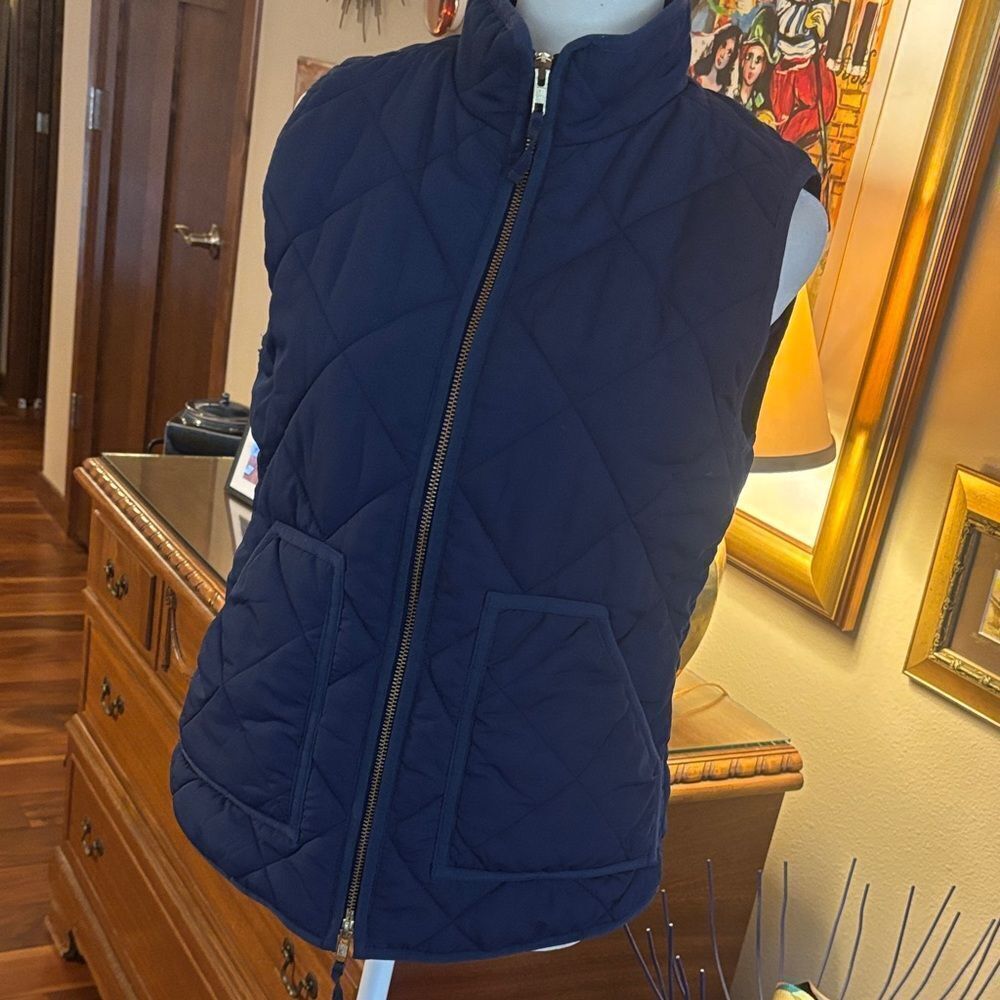 J.Crew Navy Blue Quilted Vest - S